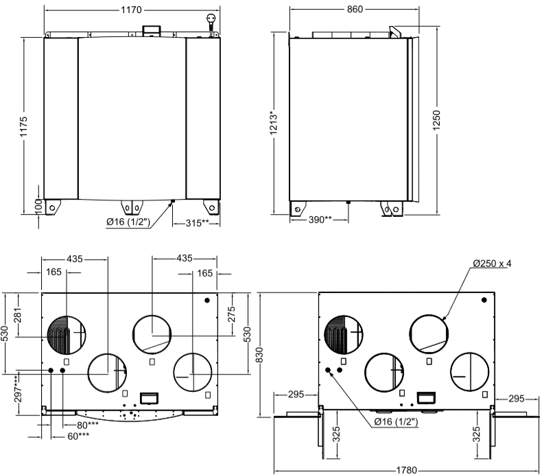 Systemair SAVE VTR 700 - Габаритные размеры.png